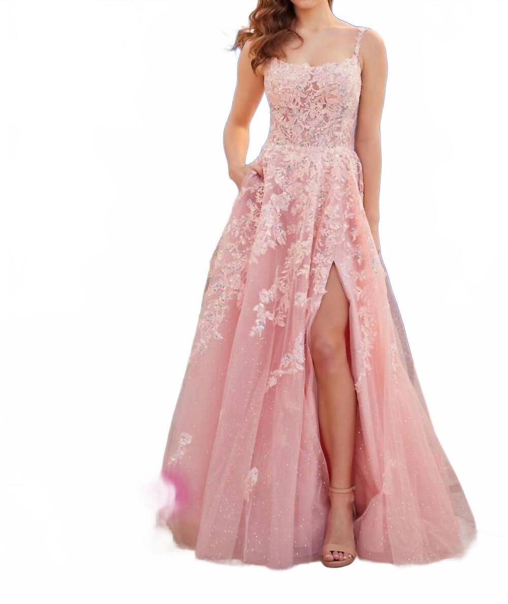 NEW ELLIE WILDE long prom dress in blush